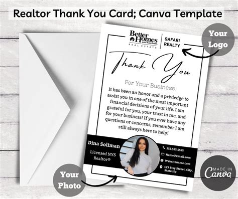 real estate   card template modern real estate  etsy
