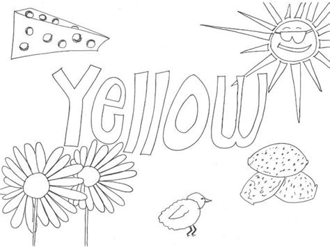 yellow colours colouring sheet teaching resources