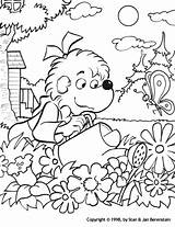 Coloring Pages Bears Berenstain Garden Bear Sheets Sister Watering Kids Gardens Activity Printable Week Flower Worksheets Books Mom Child Gaden sketch template