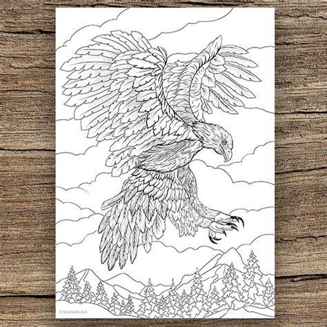 eagle printable adult coloring page  favoreads coloring etsy