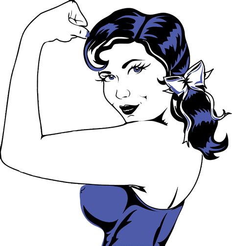 Clipart Woman Flexing Muscle