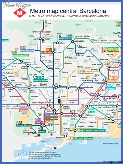barcelona subway map toursmapscom
