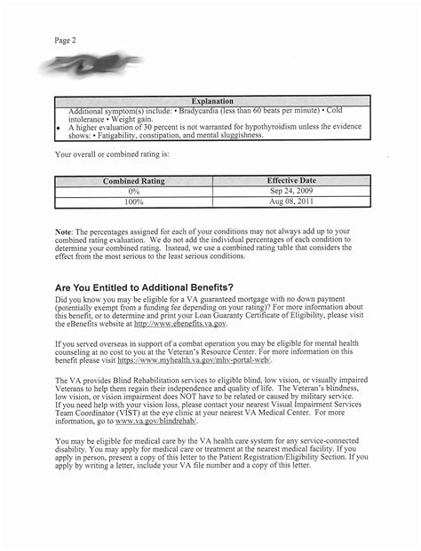 sample letter  va  disability inspirational va disability claims