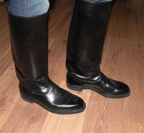 vintage mens black leather riding boots size