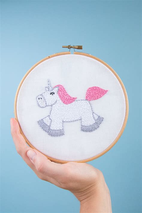unicorn embroidery hoop kit todaywecraft