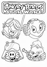 Coloring Angry Birds Wars Star Yoda Pages sketch template