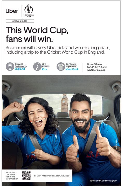 uber offical sponsor  world cup fans  win ad times  india delhi    book
