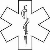 Clipart Emt Star Clip Life Paramedic Symbol Medical Logo Coloring Cross Ambulance Template Ems Outline Maltese Cliparts Badge Silhouette Pages sketch template