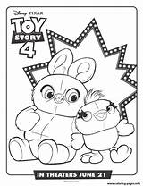 Toy Story Coloring Ducky Pages Bunny Printable sketch template