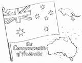 Coloring Australia Flag Map Perfect Pages Preschool Students sketch template