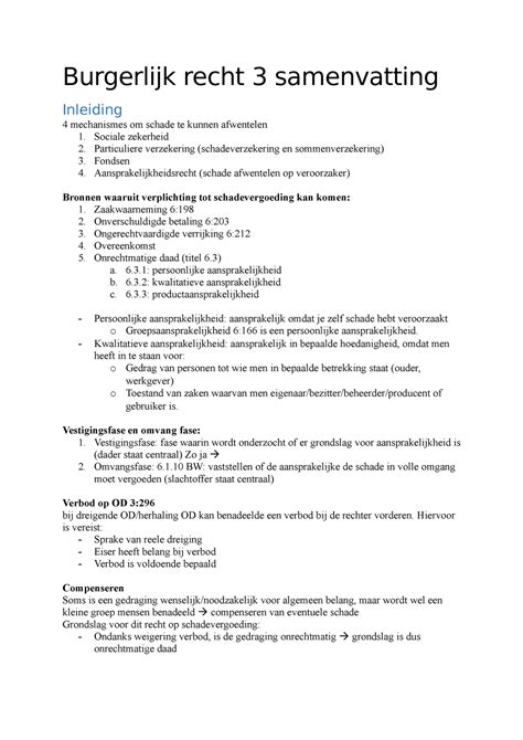 burgerlijk recht  samenvatting burgerlijk recht  samenvatting inleiding  mechanismes om