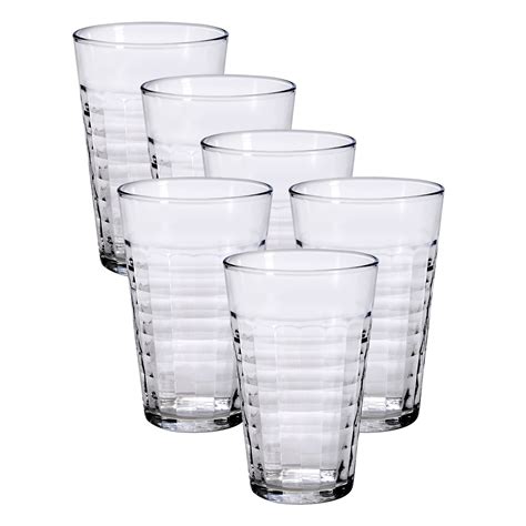 duralex prisme 17 5 oz clear tempered glass tumbler drinking glasses