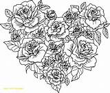 Coloring Pages Hearts Cool Heart Roses Getcolorings Profitable Color Flowers Printable sketch template