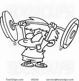 Boy Barbell Little Cartoon Lifting Leishman Ron Line Drawing Protected Law Copyright May sketch template