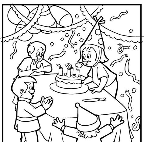 coloring pages  birthday party  printable birthday party color