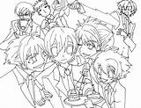 Host Club Ouran Pages Coloring Colouring School High Highschool Template Girls Deviantart sketch template