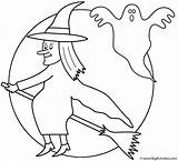 Witch Coloring Pages Cat Ghost Halloween Broom Moon Witches Scary Print Very Kids Printable Happy Bigactivities Popular Comments sketch template