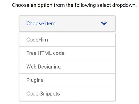 javascript single select dropdown codehim
