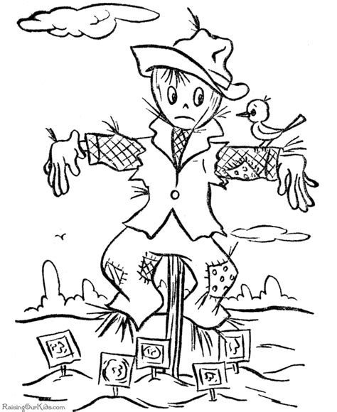 scary halloween coloring pages scarecrow