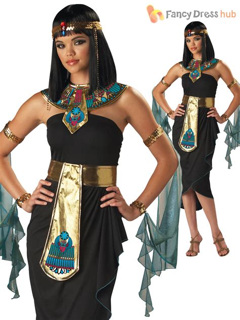 ladies sexy deluxe queen cleopatra egyptian fancy dress costume womens goddess ebay