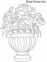 Vase Flower Coloring Roses Pot Drawing Flowers Beautiful Kids Drawings Pots Pencil Para Colorear Plant Getdrawings Draw Dibujos Floreros Sheet sketch template