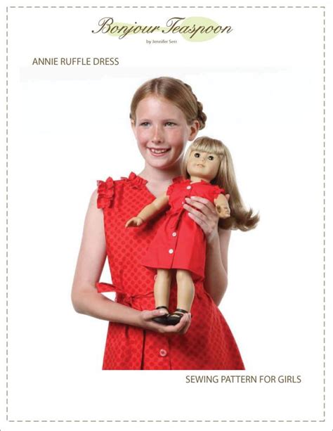 bonjour teaspoon annie ruffle dress for girls and dolls bundle doll