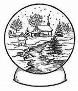 Coloring Snow Globe Christmas Pages Globes Sketch Color Drawings Adult Winter Printable Book Sheets Embroidery Colors Larger Choose Board Template sketch template