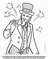Coloring Pages Patriotic July 4th Fourth Uncle Sam Symbols Independence American Printable Sheets Printables Color Print Usa Go Flag Printing sketch template
