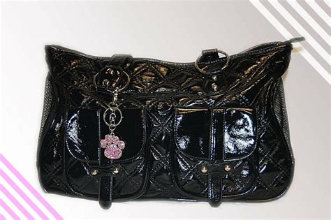 designer faux leather trim purse stylish buckle