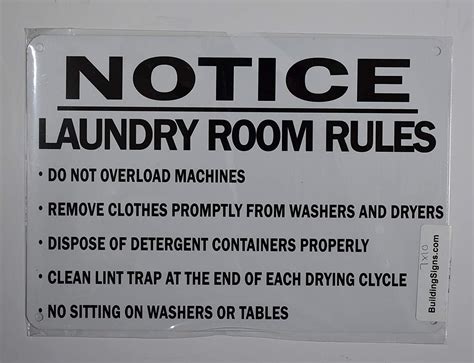 laundry room rules sign