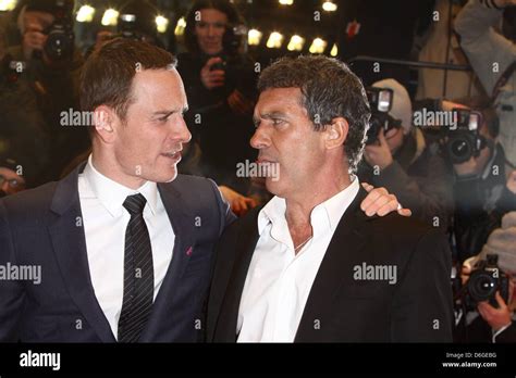 Spanish Actor Antonio Banderas R And German Actor Michael Fassbender
