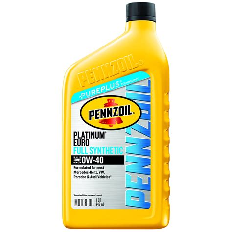 pennzoil platinum euro   full synthetic motor oil  quart walmartcom