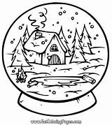 Snow Globe Coloring Pages Globes Christmas Drawing Printable Winter Drawings Kids Sketch Color Sheets Colouring Getdrawings Getcolorings Colors Template Print sketch template