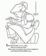 Coloring Miss Nursery Little Rhymes Muffet Pages Goose Rhyme Mother Kids Printables Printable Colouring Preschool Bluebonkers Sheets Clipart Color Below sketch template