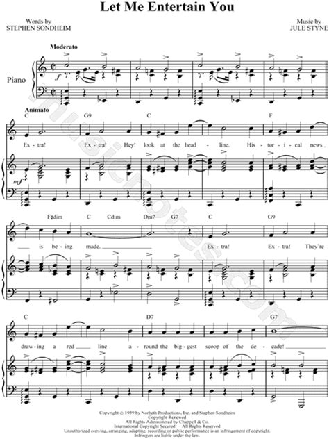 Let Me Entertain You From Gypsy Sheet Music In C Major
