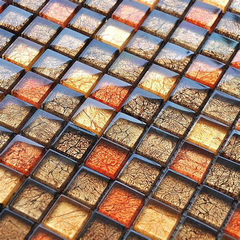 Glass Mosaic Tiles Melted Crack Crystal Backsplash Tile Bathroom Wall