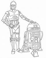 Coloring Wars Star Pages C3po Printable R2 3po sketch template