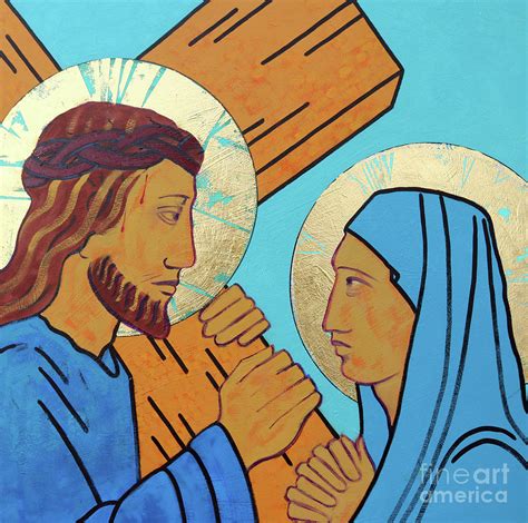 jesus meets  mother painting  sara hayward pixels