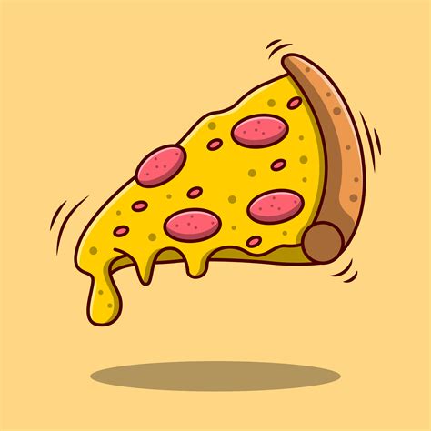 flying slice  pizza cartoon  vector art  vecteezy