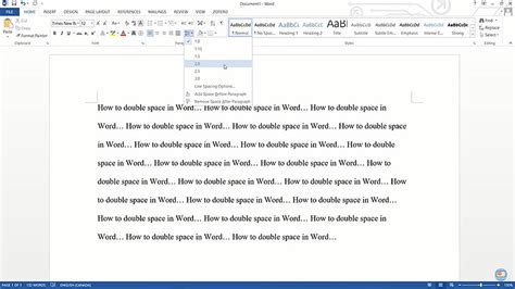 double space  word documents  pc
