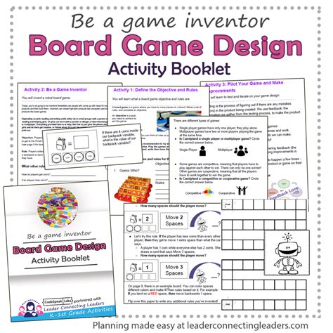 board game design activity booklet  engaging exercises