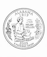 Coloring Helen Keller Alabama Pages Quarter State Women History States Famous Printable Kids Coin Chibi Printables Month Usa Al Coolmompicks sketch template