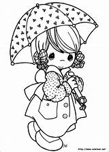 Precious Momentos Preciosos Parapluie Abri Coloriez Precieux sketch template