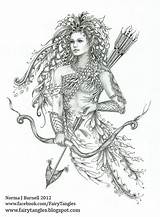 Archer Zentangle Norma Tangles Burnell Archeress Elf Micron Roughly Pen sketch template