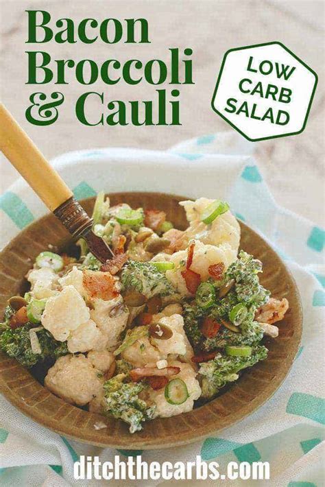 Low Carb Bacon Broccoli Cauliflower Salad Quick Sour