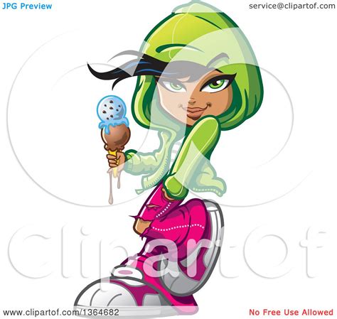 clipart of a cartoon casual urban teenage girl wearing a