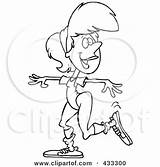 Aerobics Coloring Exercising Illustration Line Woman Toonaday Royalty Clipart Rf sketch template