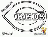 Coloring Pages Baseball Logo Mlb Softball Reds Cincinnati Cubs Chicago Kids Drawing Print Printable Major League Mascot Bengals Clipart Red sketch template