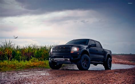 front side view   black ford   raptor wallpaper car wallpapers