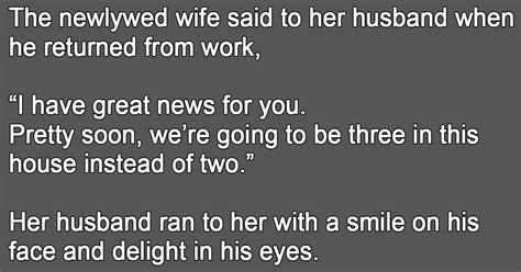 The Newlywed Wife Said To Her Husband
